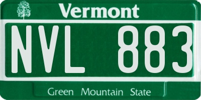 VT license plate NVL883