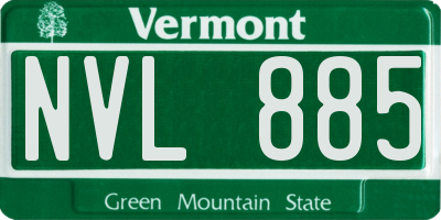VT license plate NVL885