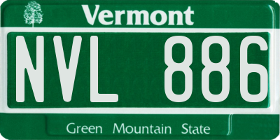 VT license plate NVL886