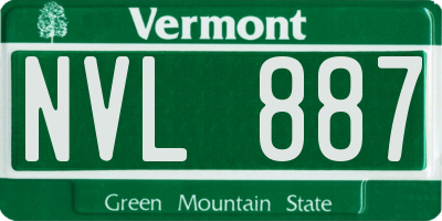 VT license plate NVL887