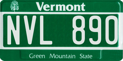 VT license plate NVL890
