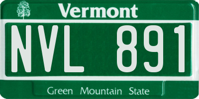 VT license plate NVL891