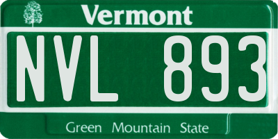 VT license plate NVL893