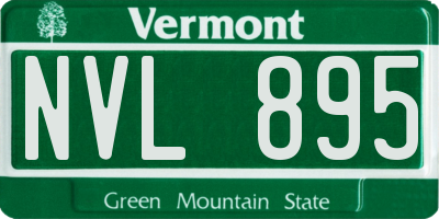 VT license plate NVL895