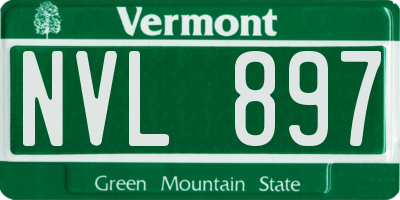 VT license plate NVL897
