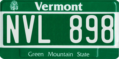VT license plate NVL898