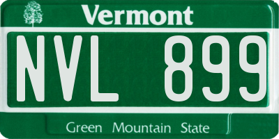 VT license plate NVL899