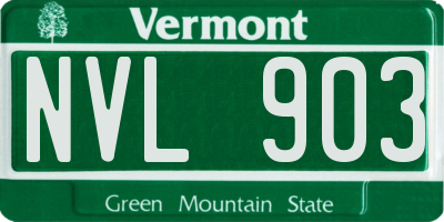 VT license plate NVL903