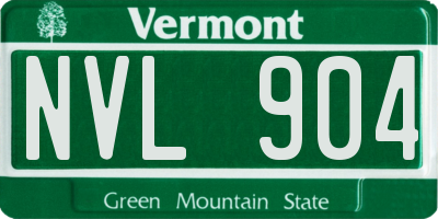VT license plate NVL904