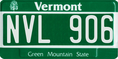 VT license plate NVL906