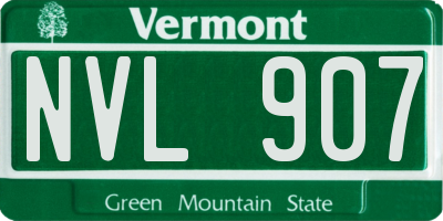 VT license plate NVL907