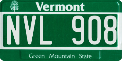 VT license plate NVL908