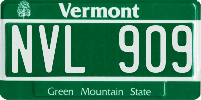 VT license plate NVL909