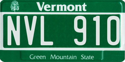 VT license plate NVL910
