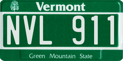 VT license plate NVL911