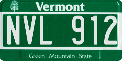 VT license plate NVL912