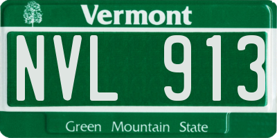 VT license plate NVL913