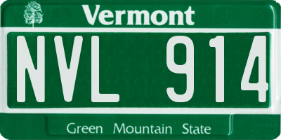 VT license plate NVL914