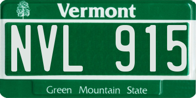 VT license plate NVL915