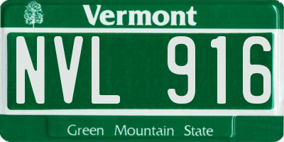 VT license plate NVL916