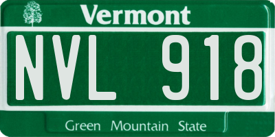 VT license plate NVL918