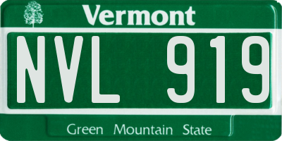 VT license plate NVL919