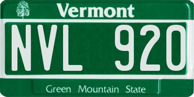 VT license plate NVL920