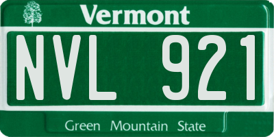 VT license plate NVL921