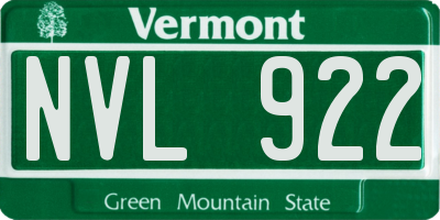 VT license plate NVL922