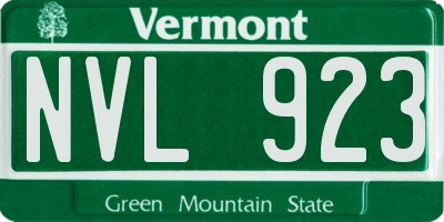 VT license plate NVL923