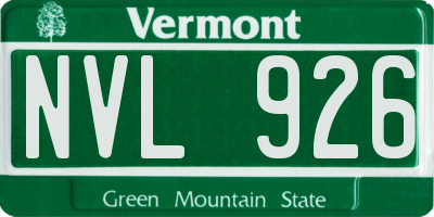 VT license plate NVL926