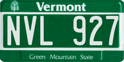 VT license plate NVL927