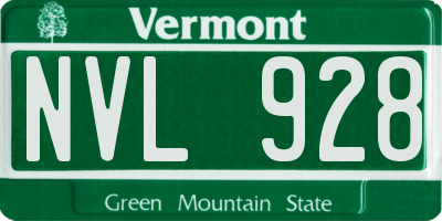 VT license plate NVL928