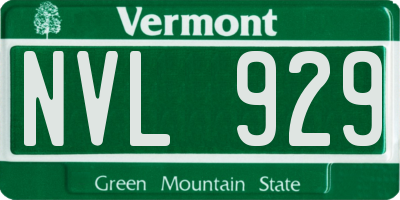 VT license plate NVL929