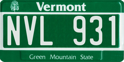 VT license plate NVL931
