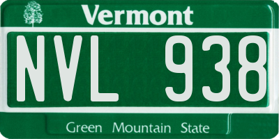 VT license plate NVL938