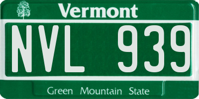 VT license plate NVL939
