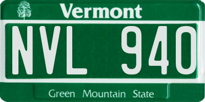 VT license plate NVL940