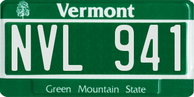 VT license plate NVL941