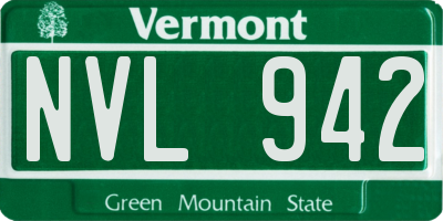 VT license plate NVL942