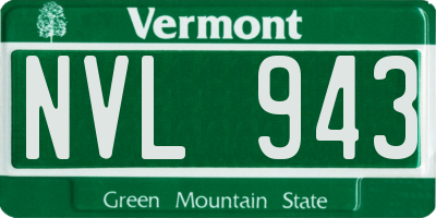 VT license plate NVL943