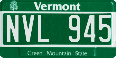 VT license plate NVL945