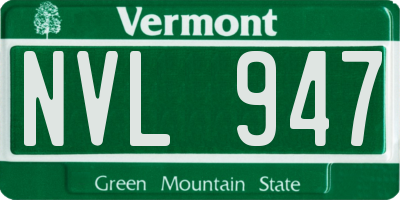 VT license plate NVL947