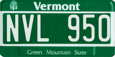 VT license plate NVL950