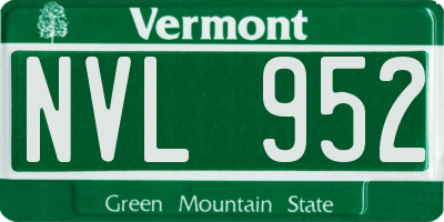 VT license plate NVL952