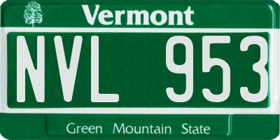 VT license plate NVL953