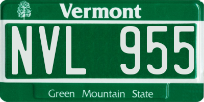 VT license plate NVL955