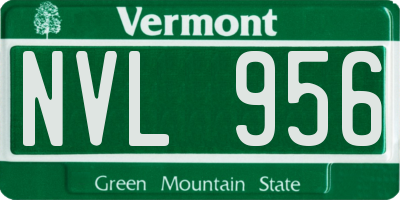 VT license plate NVL956