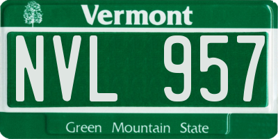 VT license plate NVL957