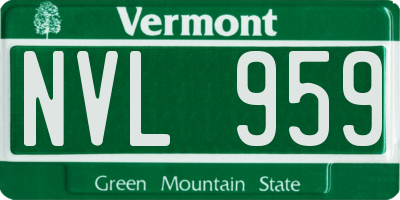 VT license plate NVL959